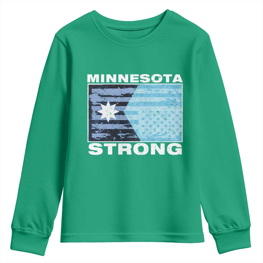 Minnesota Strong Youth Sweatshirt MN State Flag Political Protest MN Resistance Abolish ICE