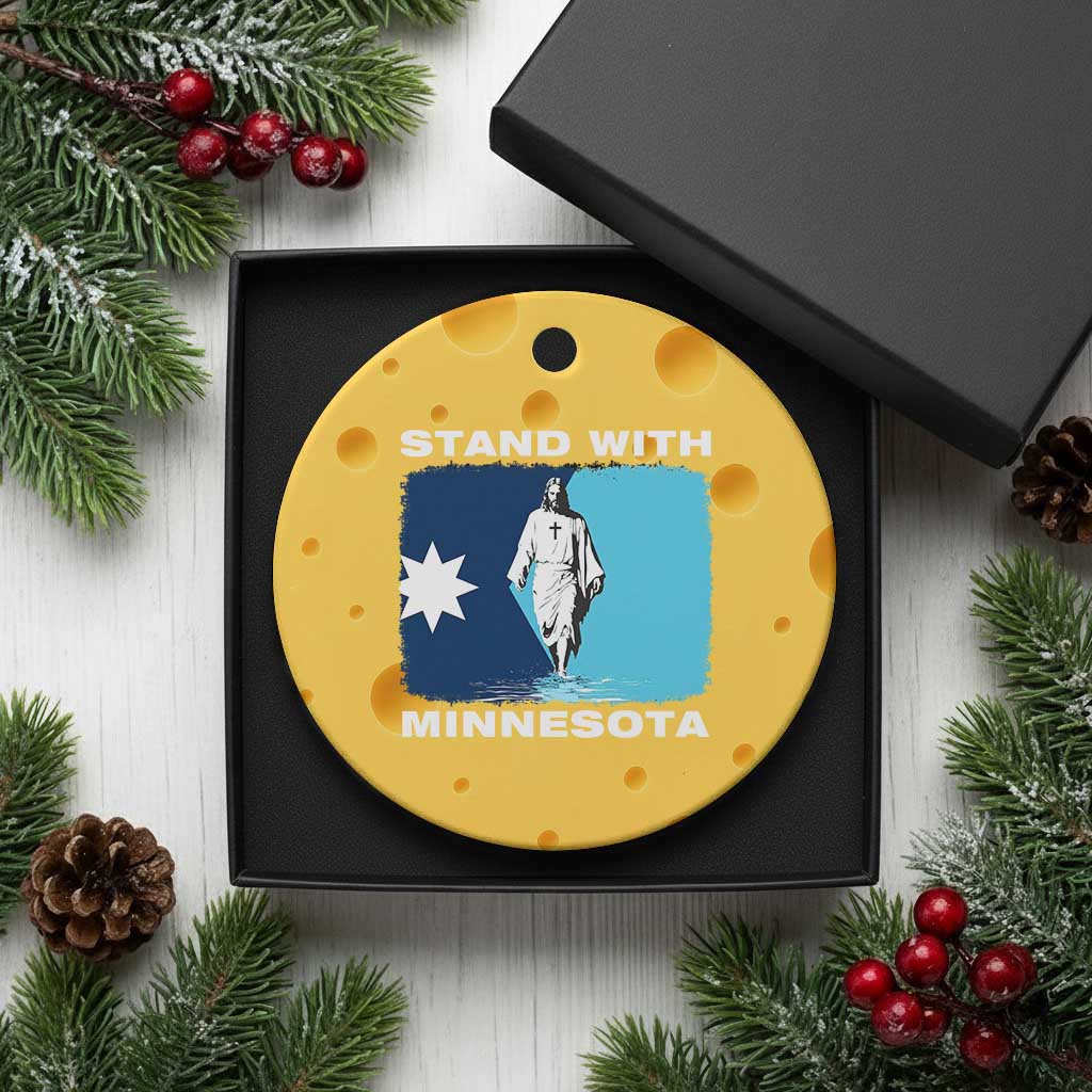Stand with Minnesota Ceramic Ornament Christian Jesus Minnesota Strong Subtle Anti ICE