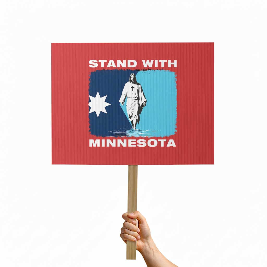 Stand with Minnesota Protest Sign Christian Jesus Minnesota Strong Subtle Anti ICE