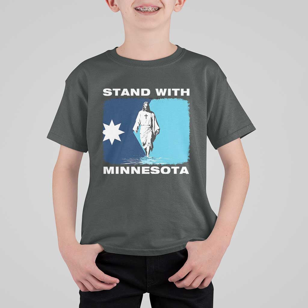 Stand with Minnesota T Shirt For Kid Christian Jesus Minnesota Strong Subtle Anti ICE