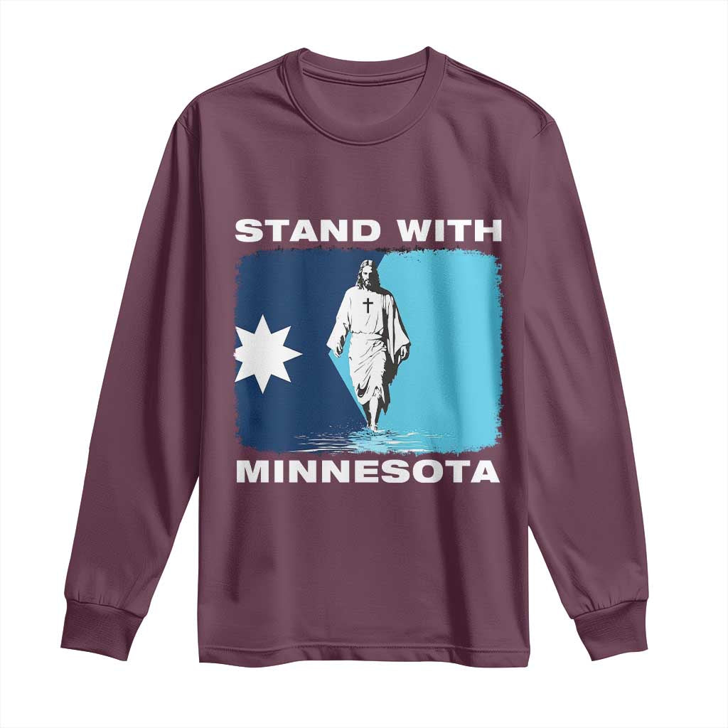 Stand with Minnesota Long Sleeve Shirt Christian Jesus Minnesota Strong Subtle Anti ICE