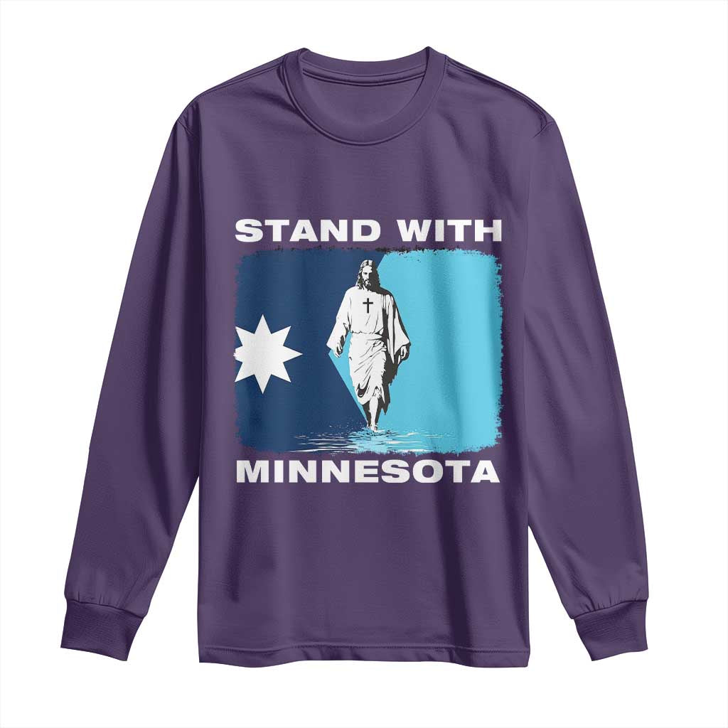 Stand with Minnesota Long Sleeve Shirt Christian Jesus Minnesota Strong Subtle Anti ICE