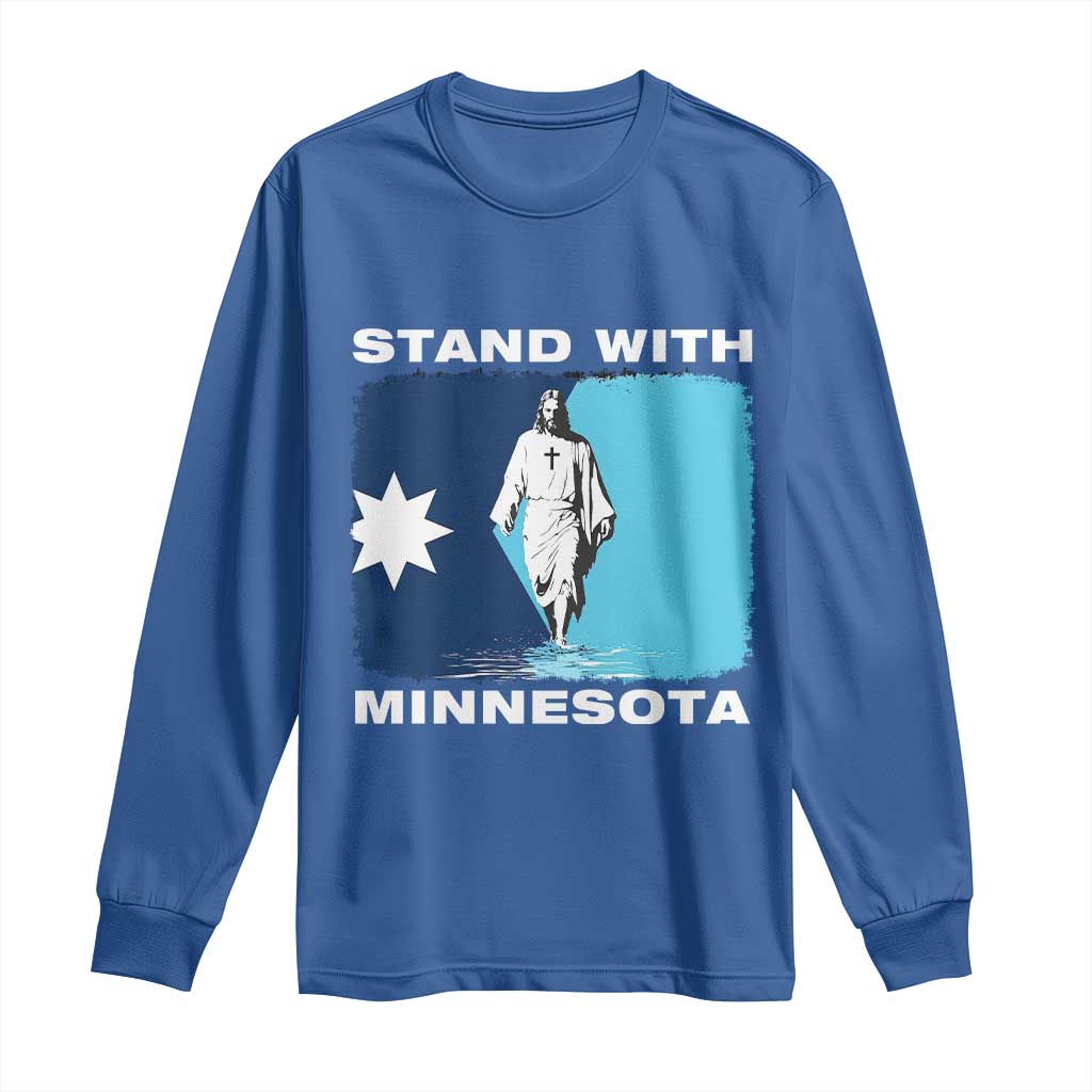 Stand with Minnesota Long Sleeve Shirt Christian Jesus Minnesota Strong Subtle Anti ICE