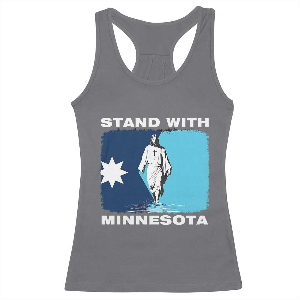 Stand with Minnesota Racerback Tank Top Christian Jesus Minnesota Strong Subtle Anti ICE