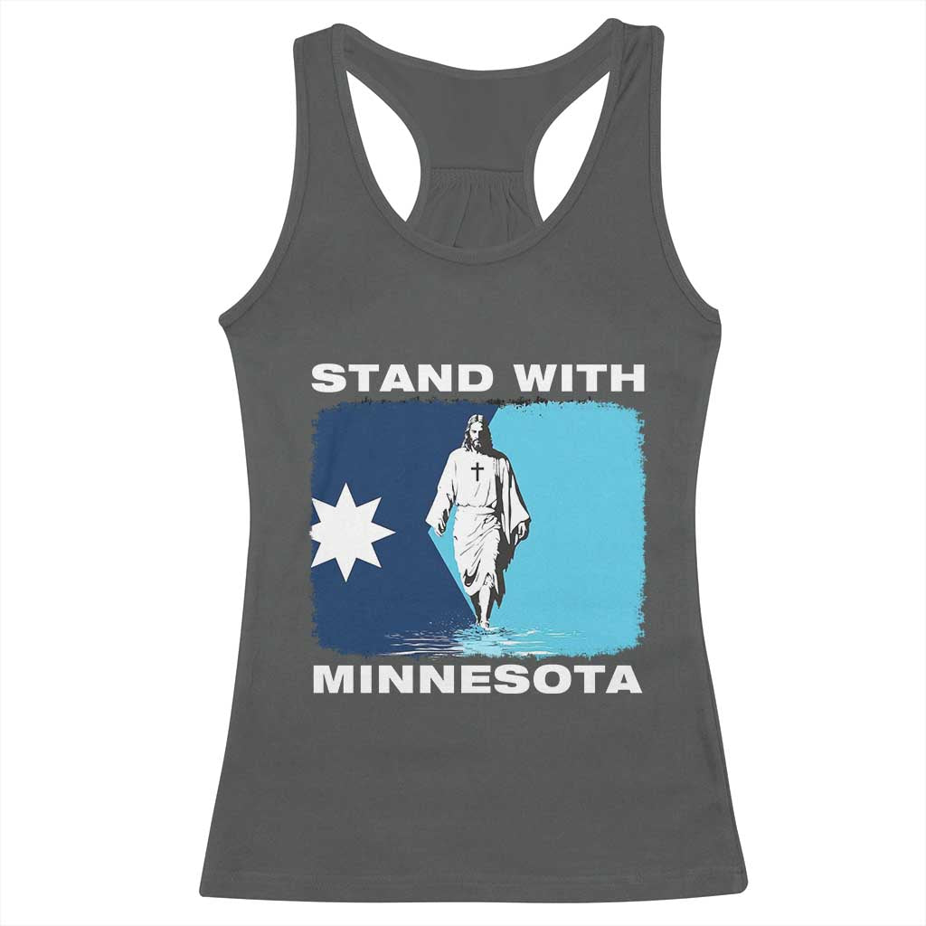 Stand with Minnesota Racerback Tank Top Christian Jesus Minnesota Strong Subtle Anti ICE