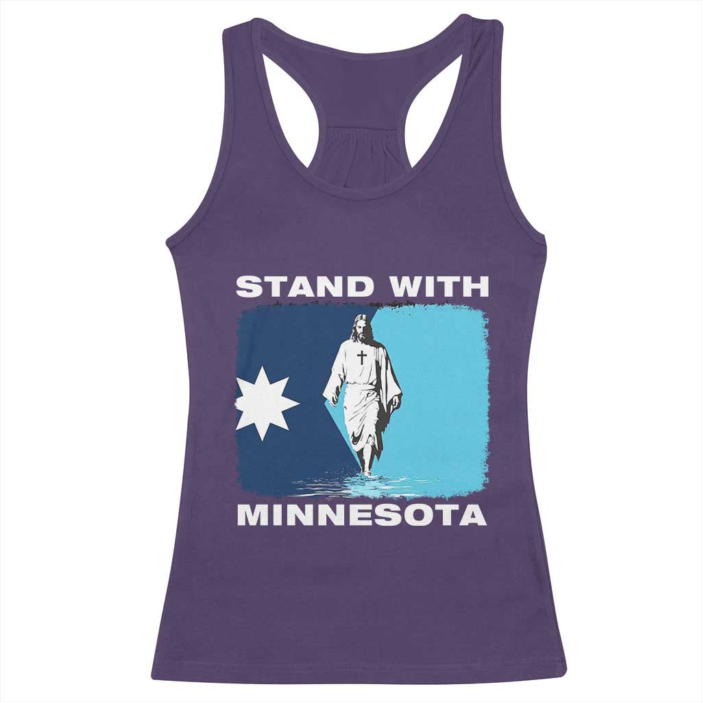 Stand with Minnesota Racerback Tank Top Christian Jesus Minnesota Strong Subtle Anti ICE
