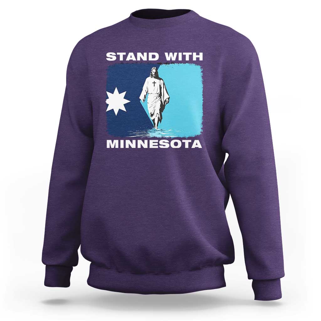 Stand with Minnesota Sweatshirt Christian Jesus Minnesota Strong Subtle Anti ICE
