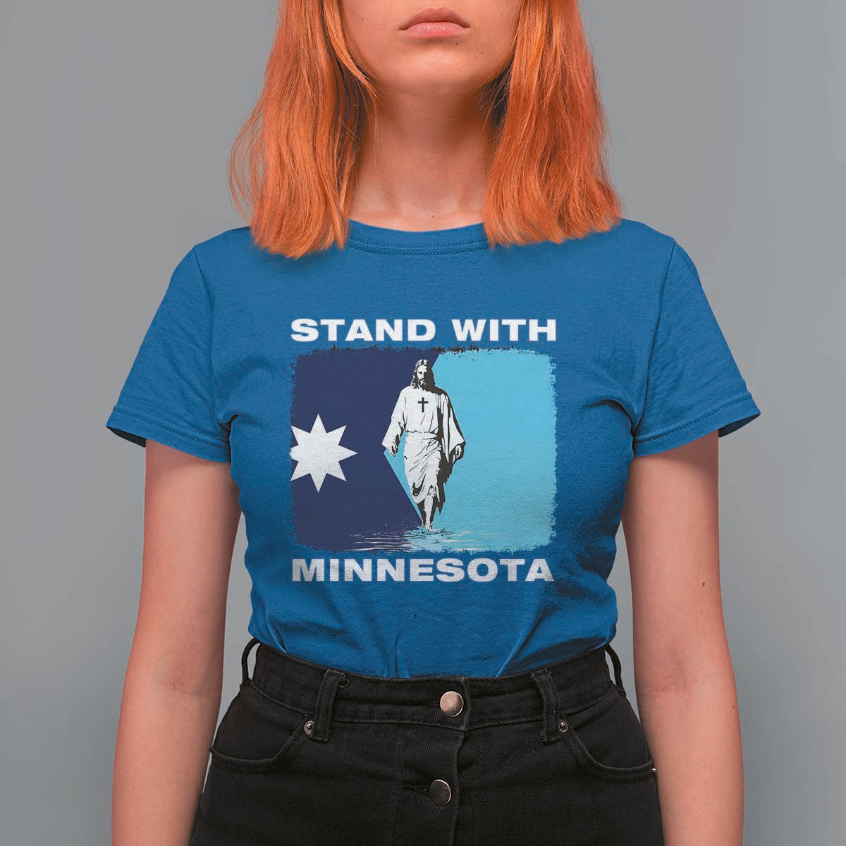 Stand with Minnesota T Shirt For Women Christian Jesus Minnesota Strong Subtle Anti ICE