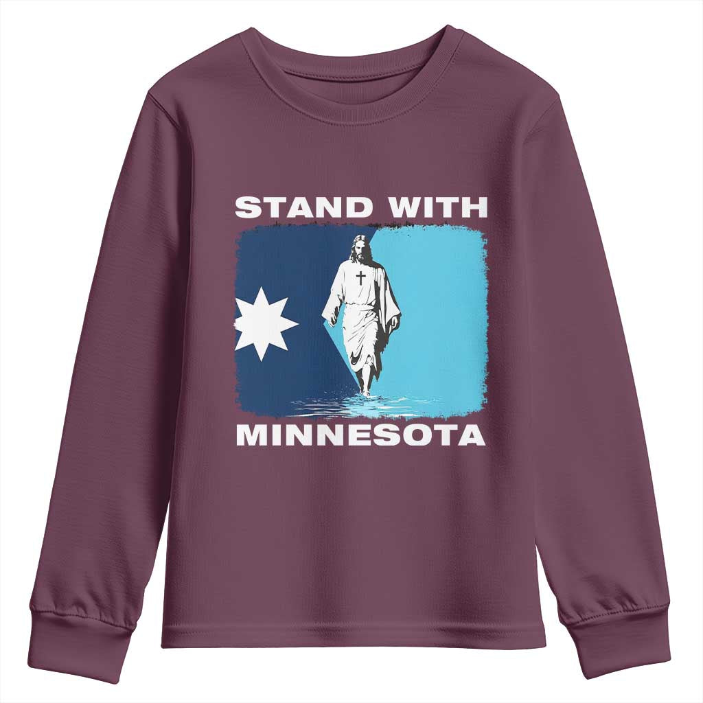 Stand with Minnesota Youth Sweatshirt Christian Jesus Minnesota Strong Subtle Anti ICE