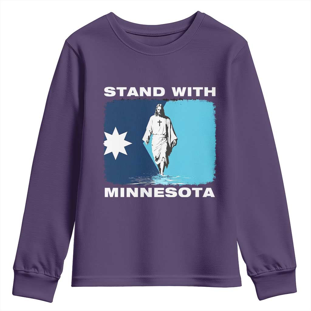 Stand with Minnesota Youth Sweatshirt Christian Jesus Minnesota Strong Subtle Anti ICE