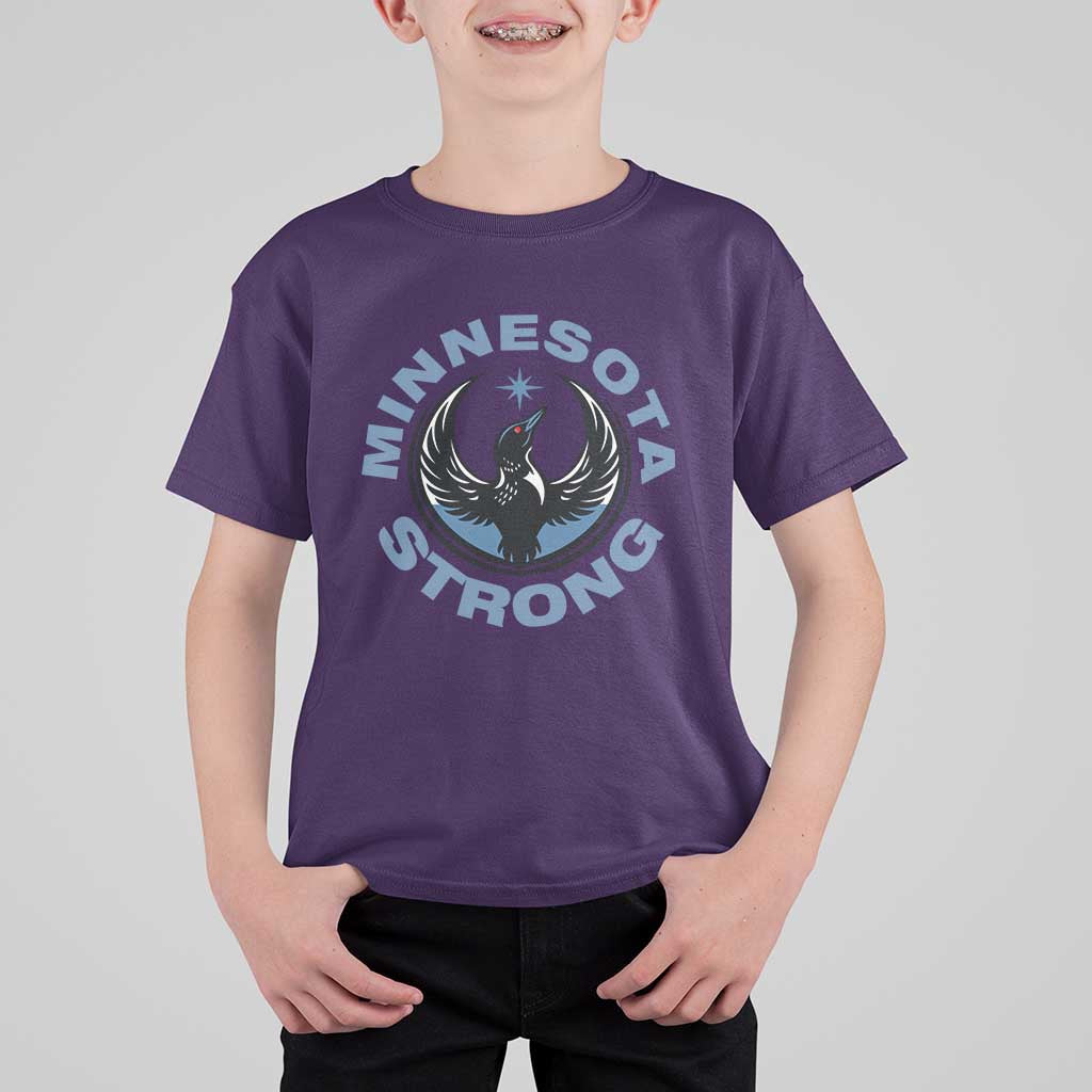 Minnesota Strong T Shirt For Kid MN State Bird Loon Resistance Political Protest
