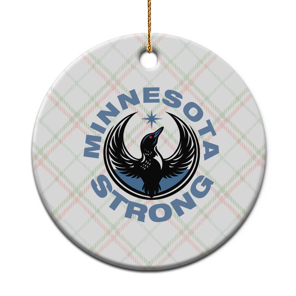 Minnesota Strong Ceramic Ornament MN State Bird Loon Resistance Political Protest