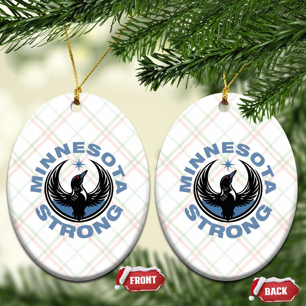 Minnesota Strong Ceramic Ornament MN State Bird Loon Resistance Political Protest