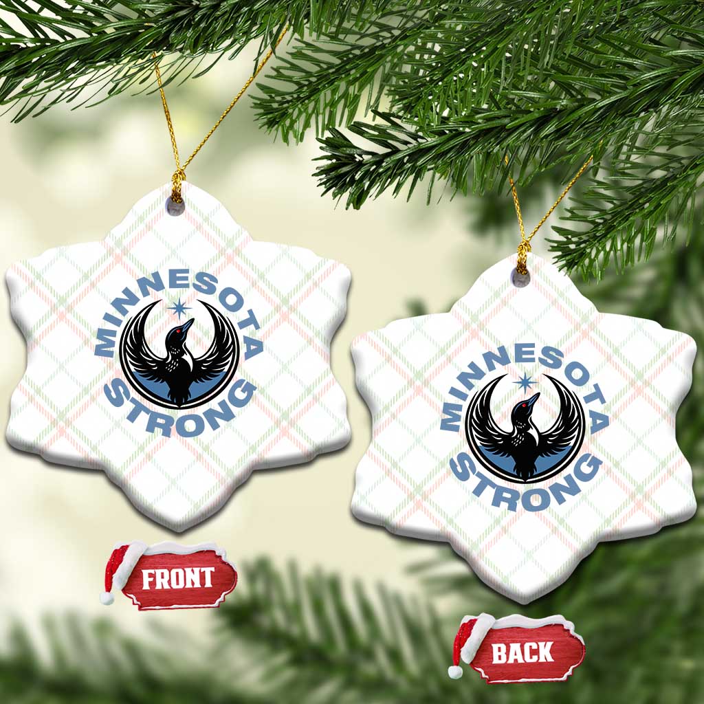 Minnesota Strong Ceramic Ornament MN State Bird Loon Resistance Political Protest