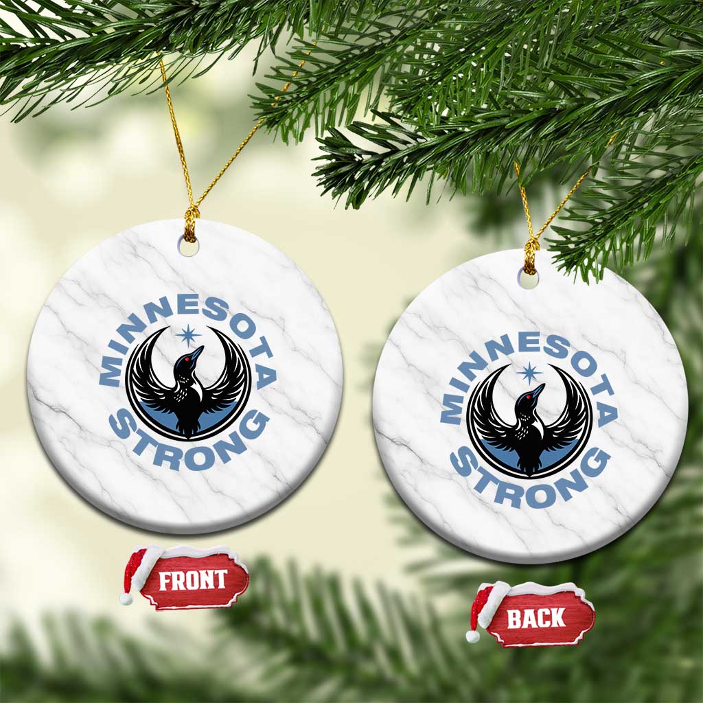Minnesota Strong Ceramic Ornament MN State Bird Loon Resistance Political Protest