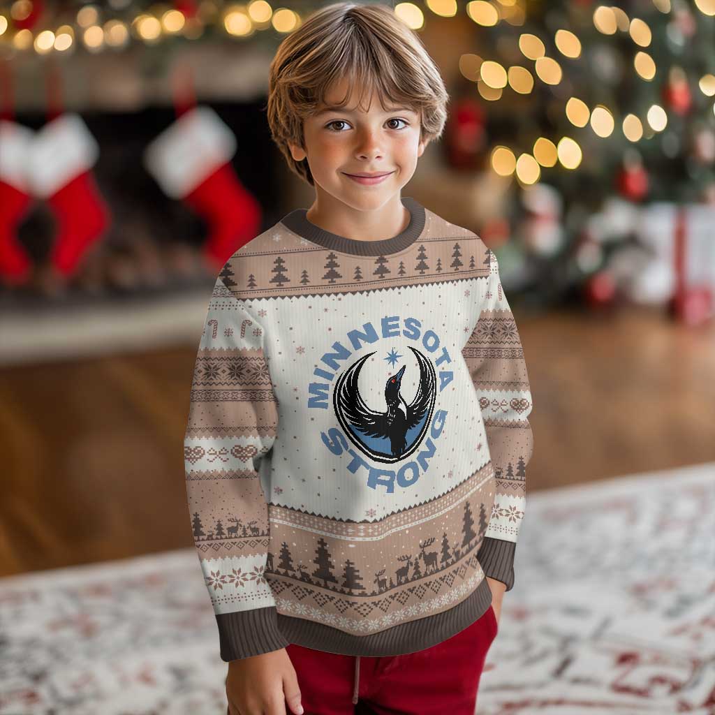 Minnesota Strong Ugly Christmas Sweater MN State Bird Loon Resistance Political Protest