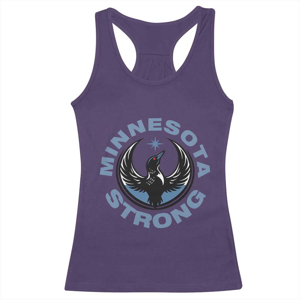 Minnesota Strong Racerback Tank Top MN State Bird Loon Resistance Political Protest