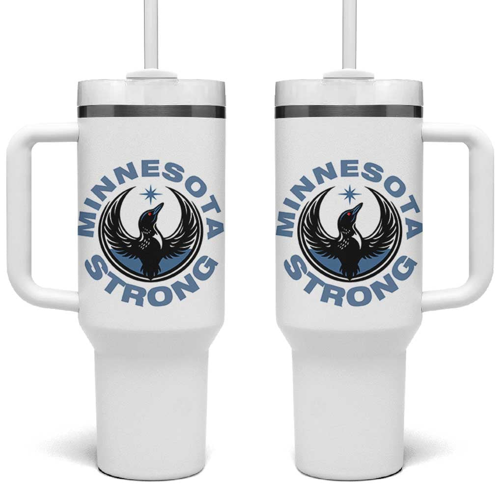 Minnesota Strong Tumbler With Handle MN State Bird Loon Resistance Political Protest