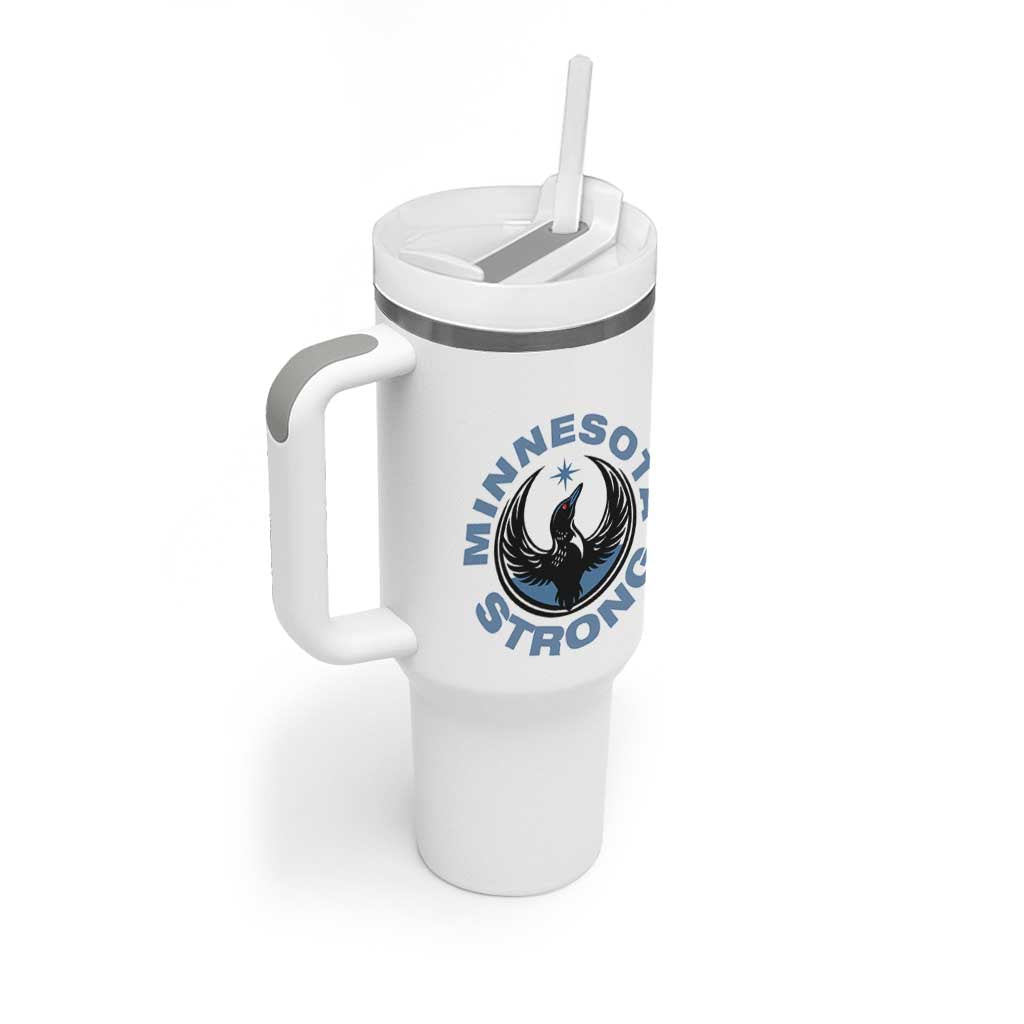 Minnesota Strong Tumbler With Handle MN State Bird Loon Resistance Political Protest