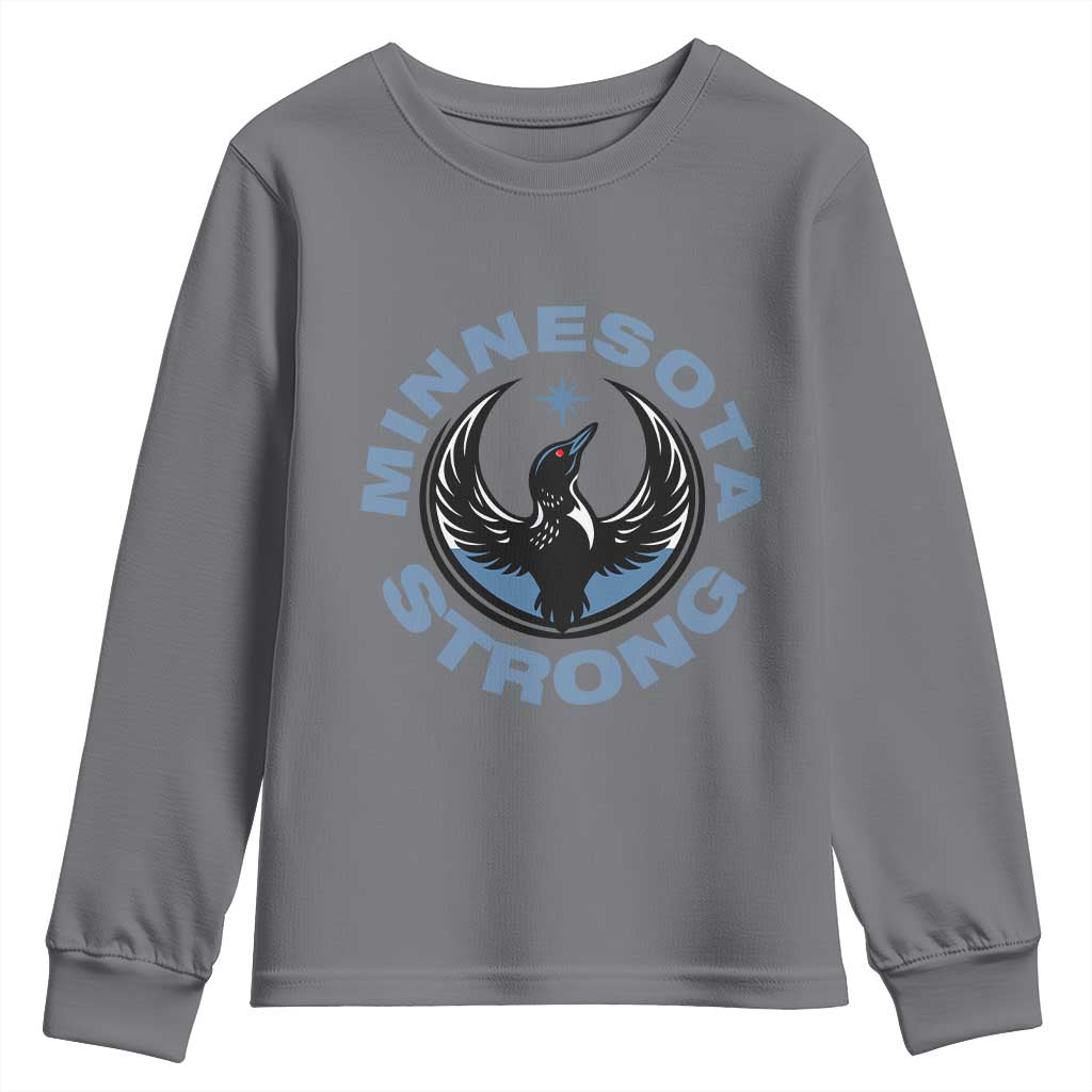 Minnesota Strong Youth Sweatshirt MN State Bird Loon Resistance Political Protest