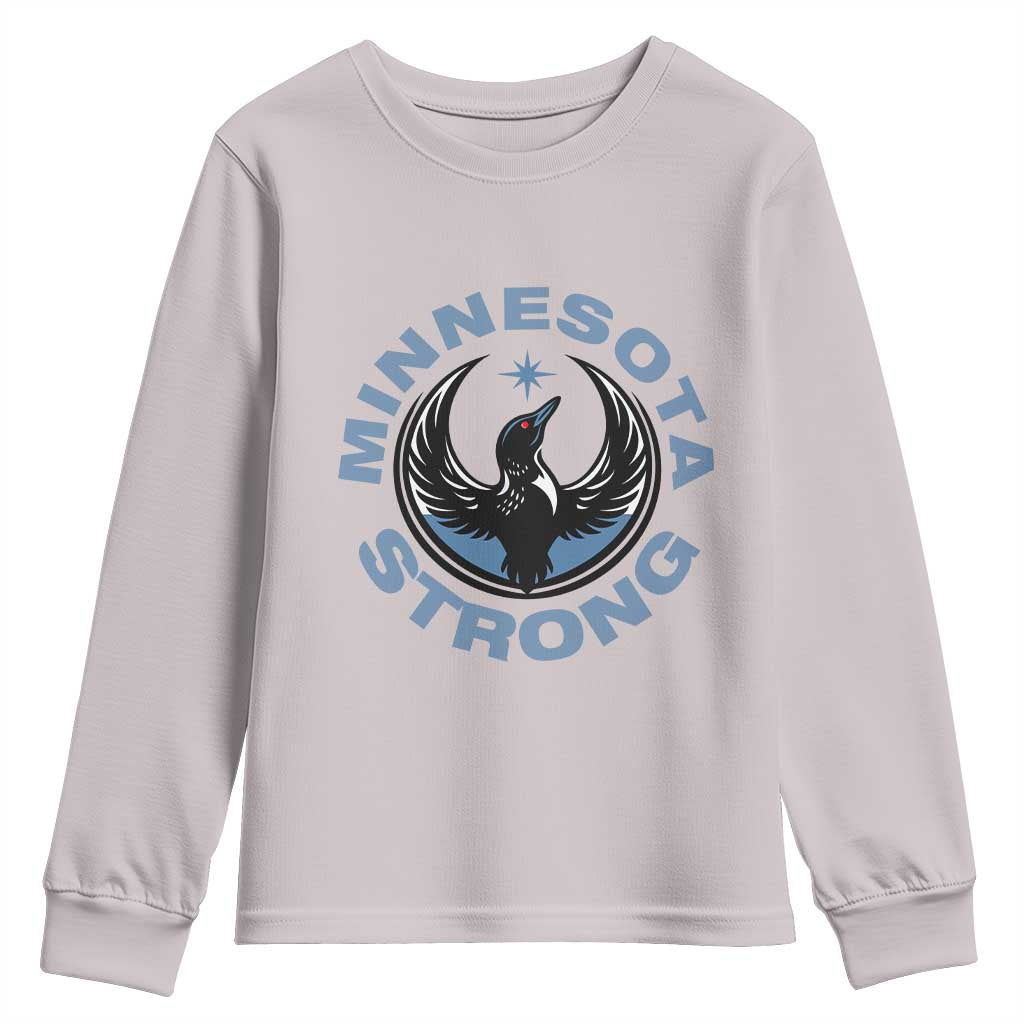 Minnesota Strong Youth Sweatshirt MN State Bird Loon Resistance Political Protest