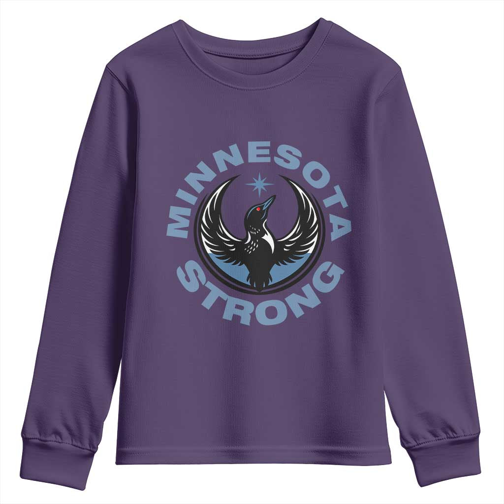 Minnesota Strong Youth Sweatshirt MN State Bird Loon Resistance Political Protest