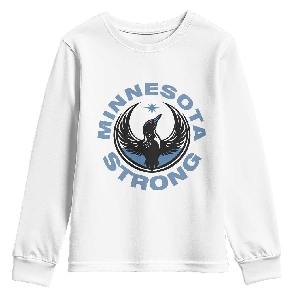 Minnesota Strong Youth Sweatshirt MN State Bird Loon Resistance Political Protest