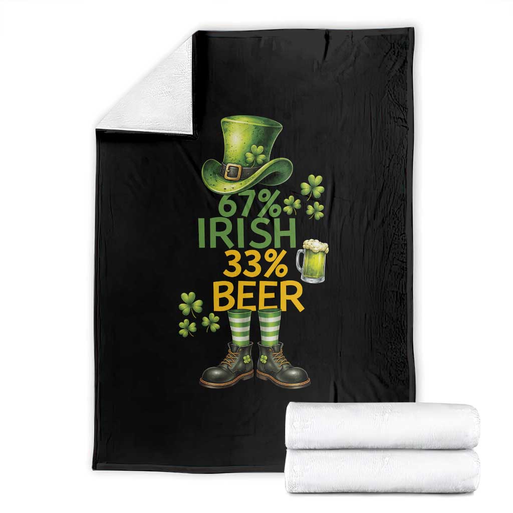 67 Irish 33 Beer Throw Blanket Funny Six Seven Leprechaun Drinking Beer Lover
