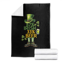 67 Irish 33 Beer Throw Blanket Funny Six Seven Leprechaun Drinking Beer Lover