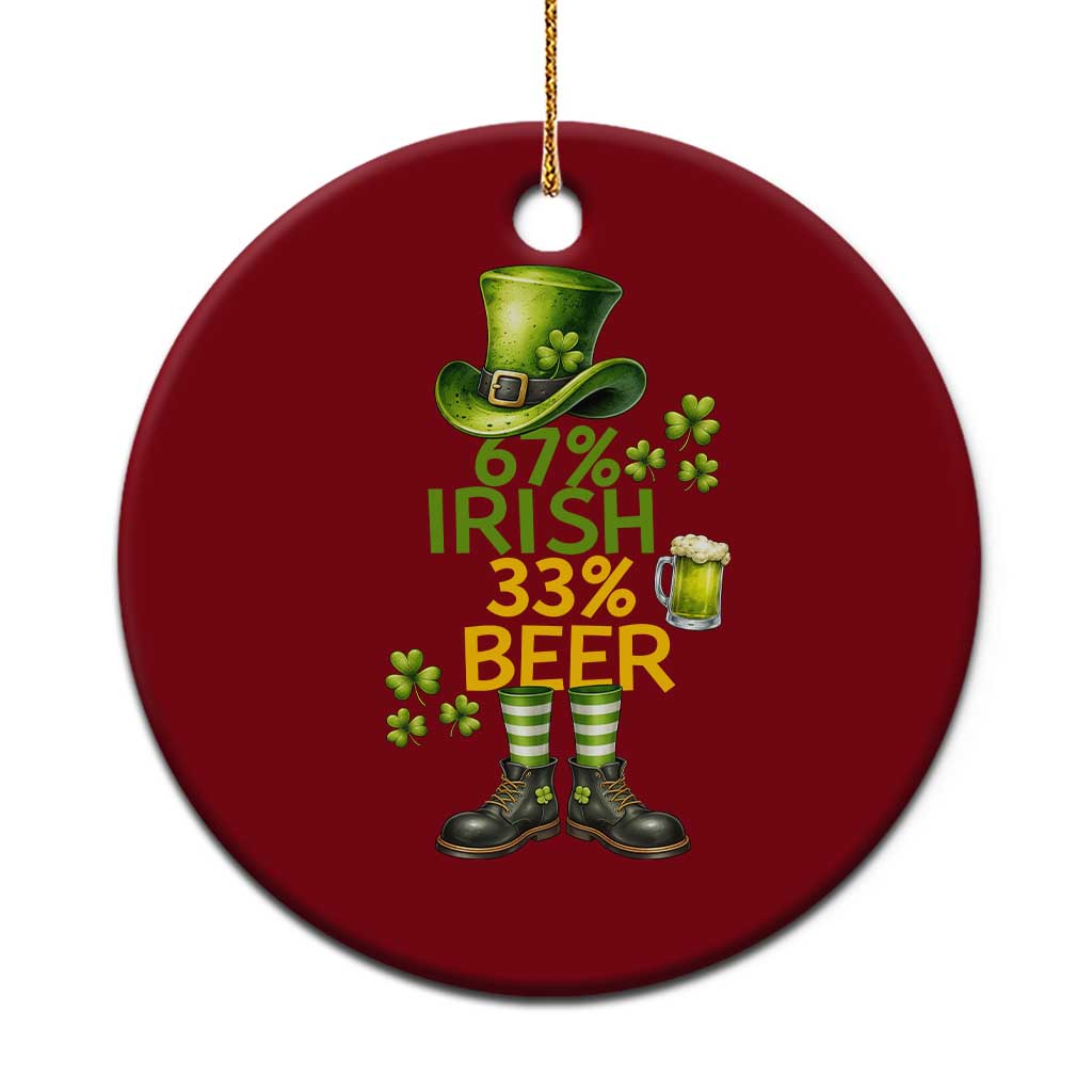67 Irish 33 Beer Ceramic Ornament Funny Six Seven Leprechaun Drinking Beer Lover