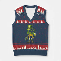 67 Irish 33 Beer V-Neck Knit Sweater Vest Funny Six Seven Leprechaun Drinking Beer Lover