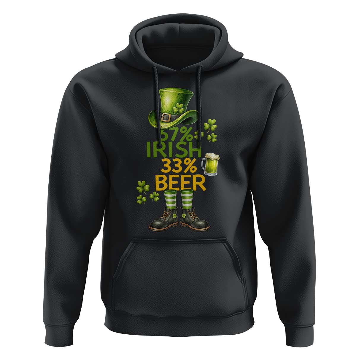 67 Irish 33 Beer Hoodie Funny Six Seven Leprechaun Drinking Beer Lover