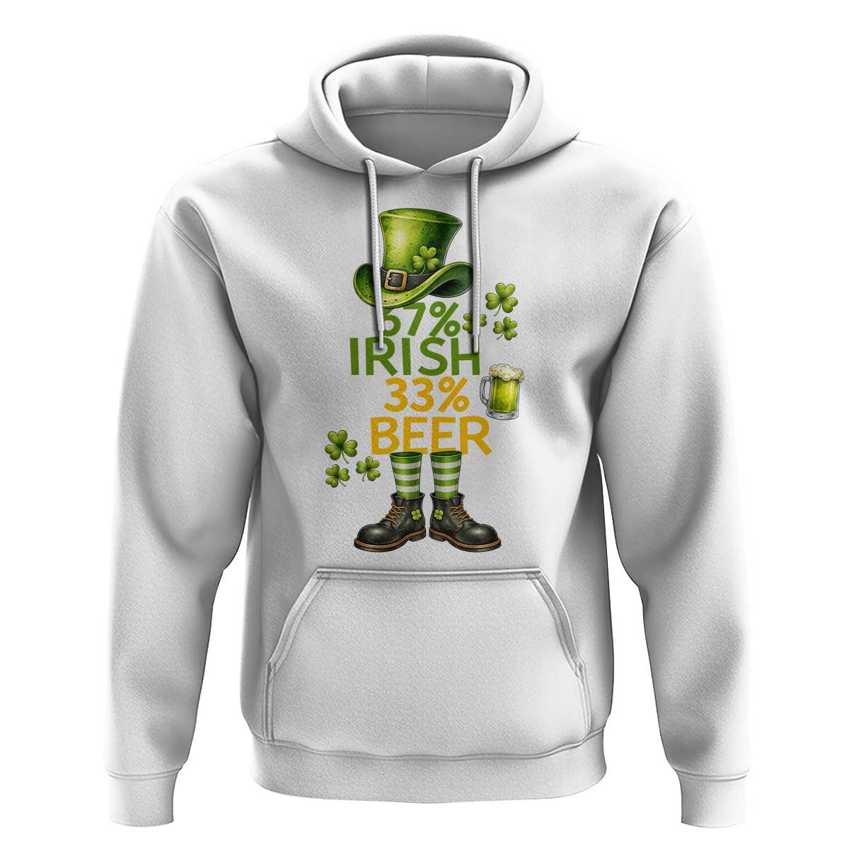 67 Irish 33 Beer Hoodie Funny Six Seven Leprechaun Drinking Beer Lover