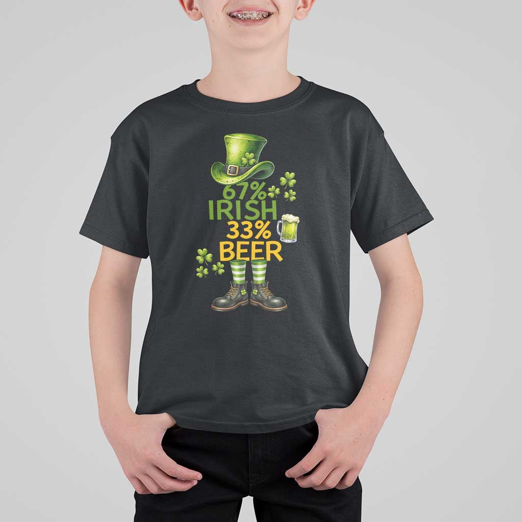 67 Irish 33 Beer T Shirt For Kid Funny Six Seven Leprechaun Drinking Beer Lover