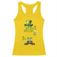 67 Irish 33 Beer Racerback Tank Top Funny Six Seven Leprechaun Drinking Beer Lover
