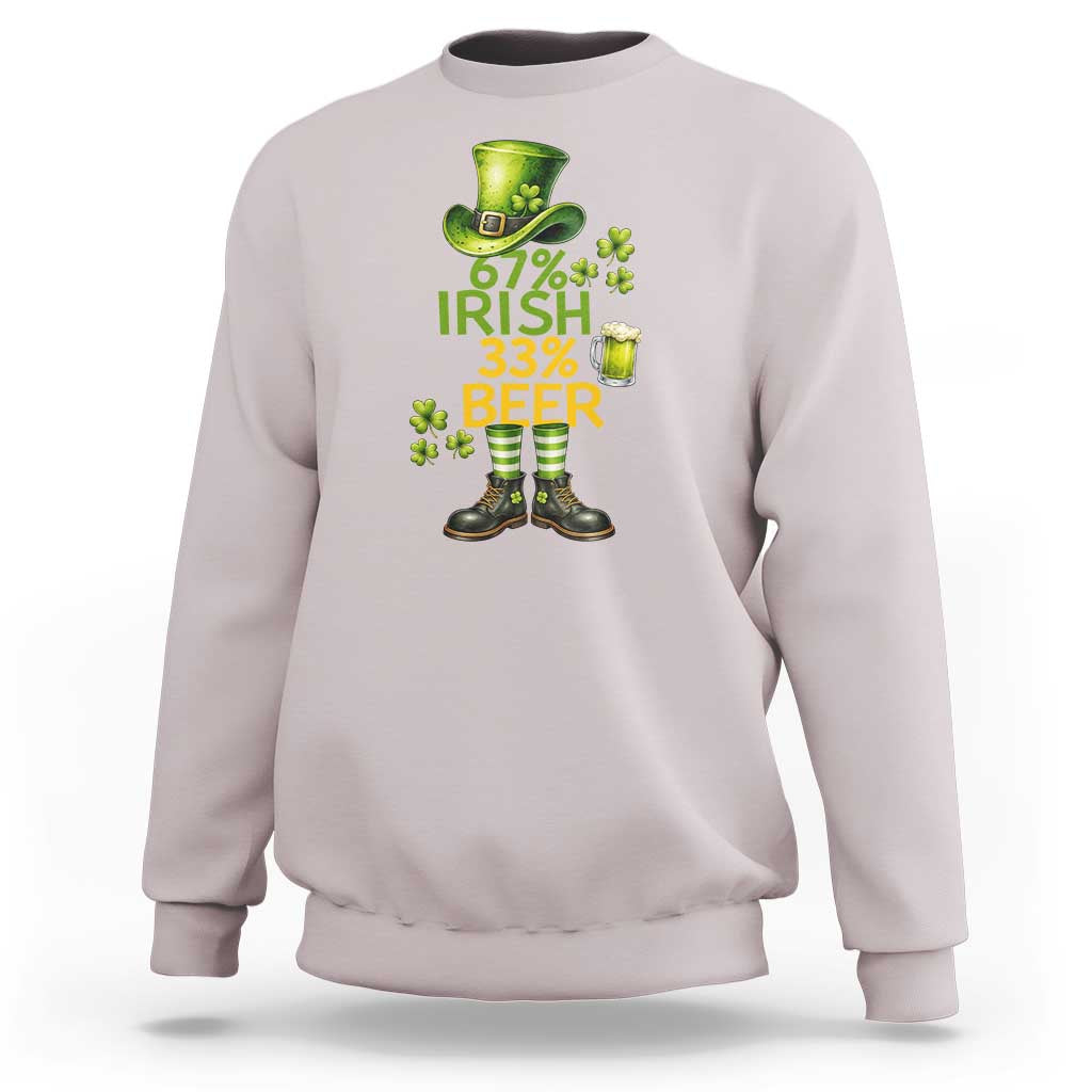 67 Irish 33 Beer Sweatshirt Funny Six Seven Leprechaun Drinking Beer Lover