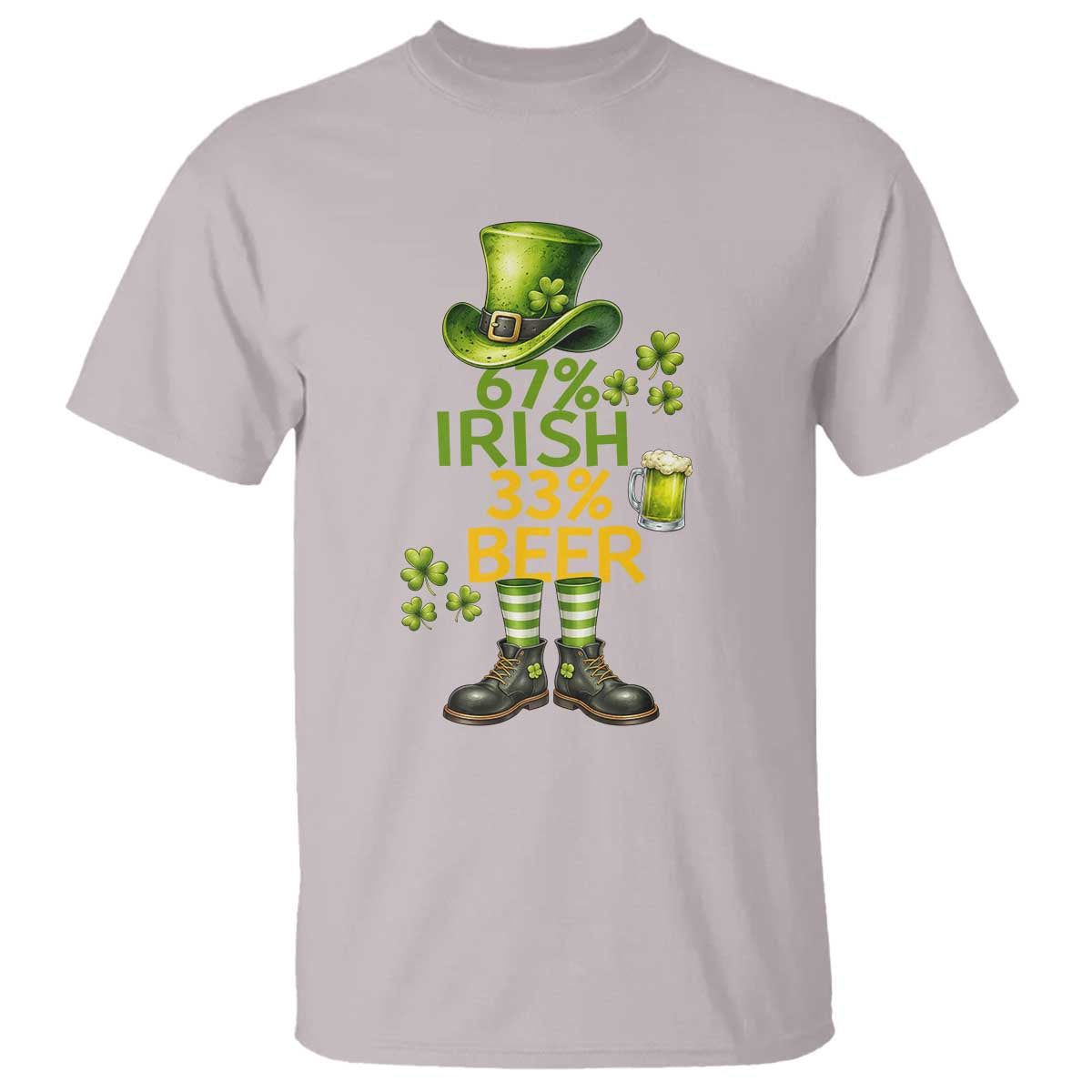 67 Irish 33 Beer T Shirt Funny Six Seven Leprechaun Drinking Beer Lover