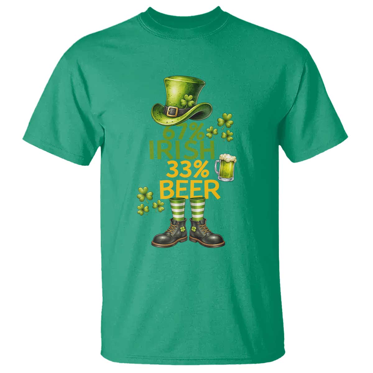 67 Irish 33 Beer T Shirt Funny Six Seven Leprechaun Drinking Beer Lover