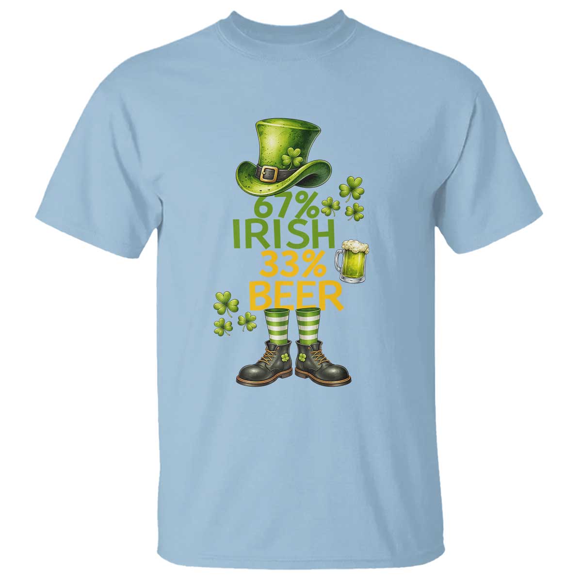 67 Irish 33 Beer T Shirt Funny Six Seven Leprechaun Drinking Beer Lover