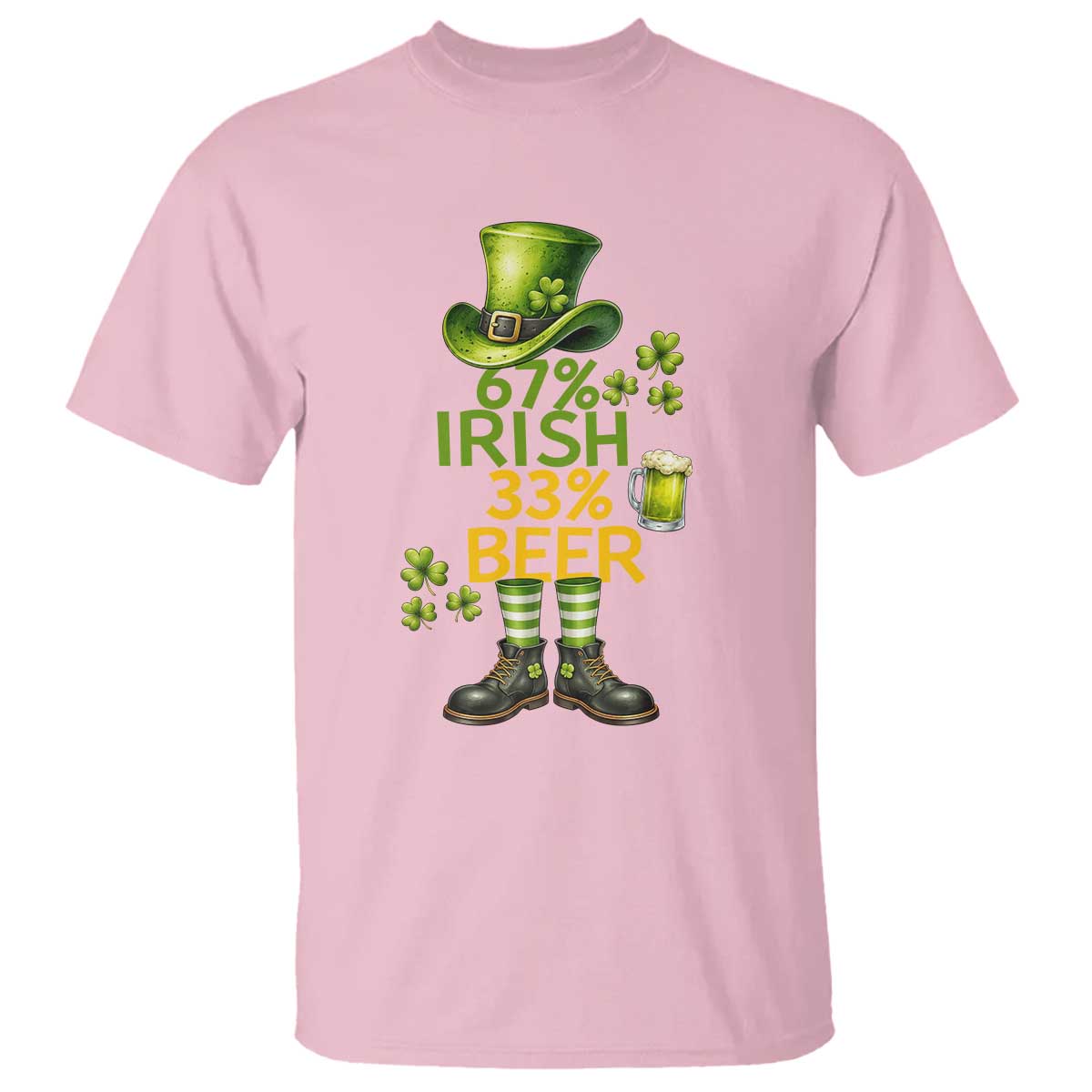 67 Irish 33 Beer T Shirt Funny Six Seven Leprechaun Drinking Beer Lover