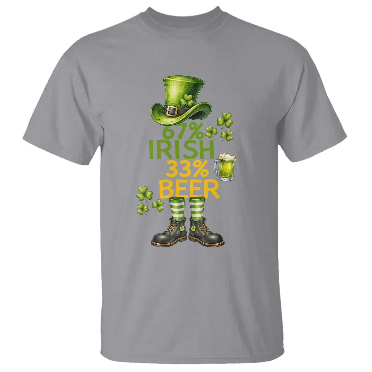67 Irish 33 Beer T Shirt Funny Six Seven Leprechaun Drinking Beer Lover