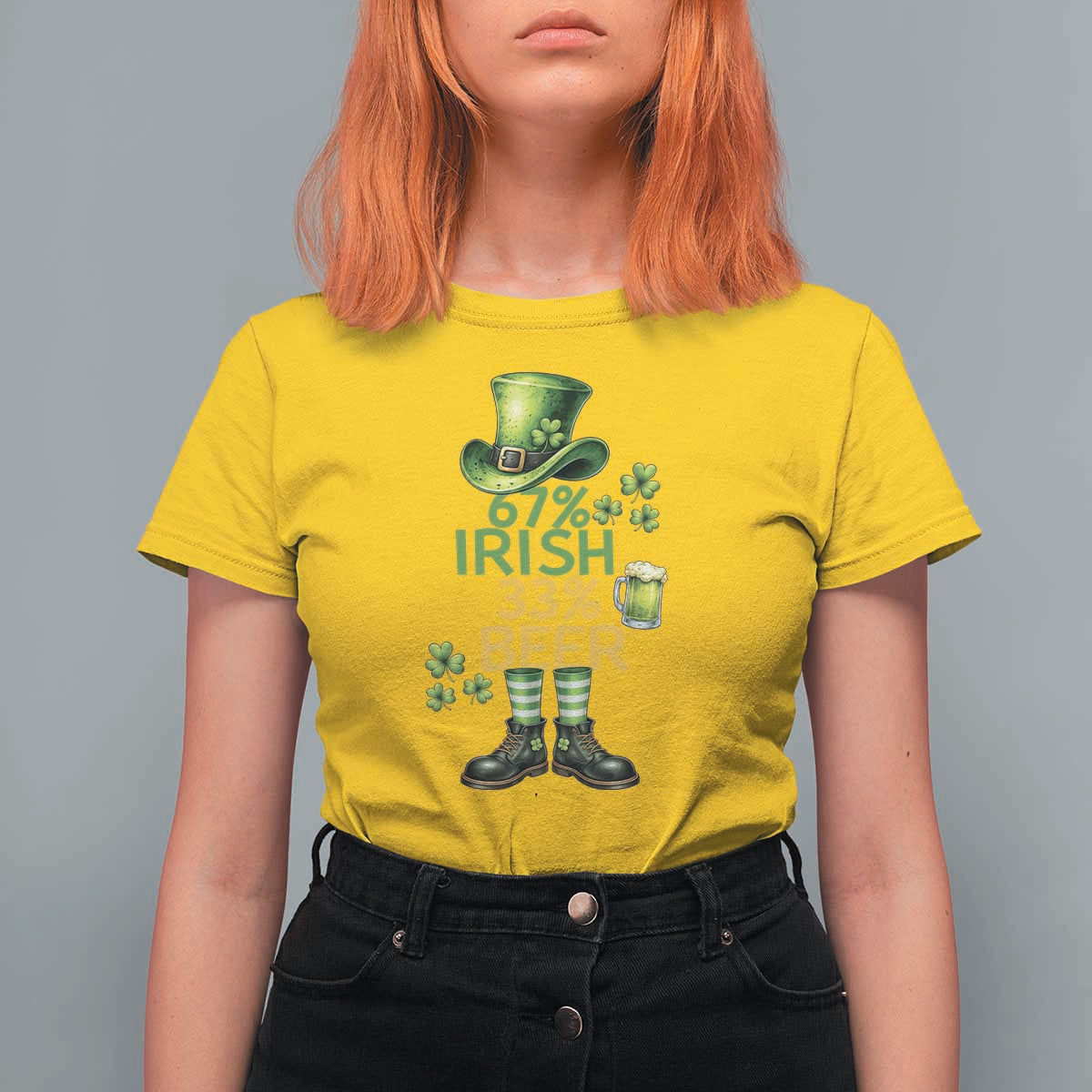 67 Irish 33 Beer T Shirt For Women Funny Six Seven Leprechaun Drinking Beer Lover