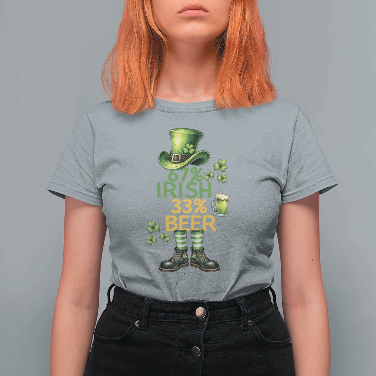 67 Irish 33 Beer T Shirt For Women Funny Six Seven Leprechaun Drinking Beer Lover
