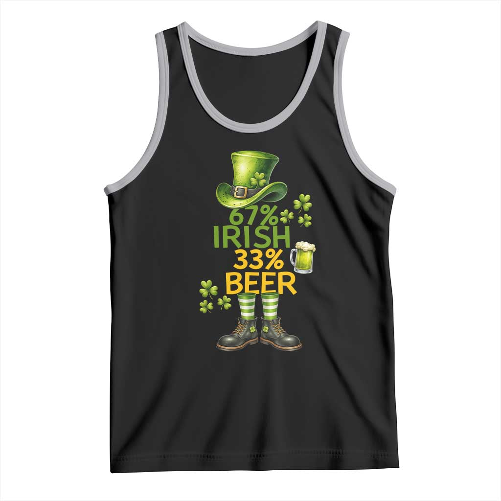 67 Irish 33 Beer Tank Top Funny Six Seven Leprechaun Drinking Beer Lover