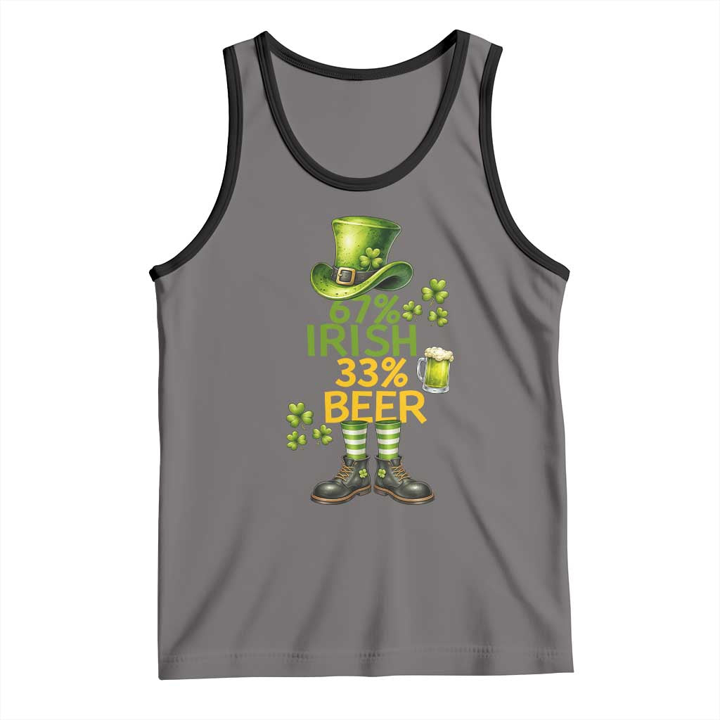 67 Irish 33 Beer Tank Top Funny Six Seven Leprechaun Drinking Beer Lover