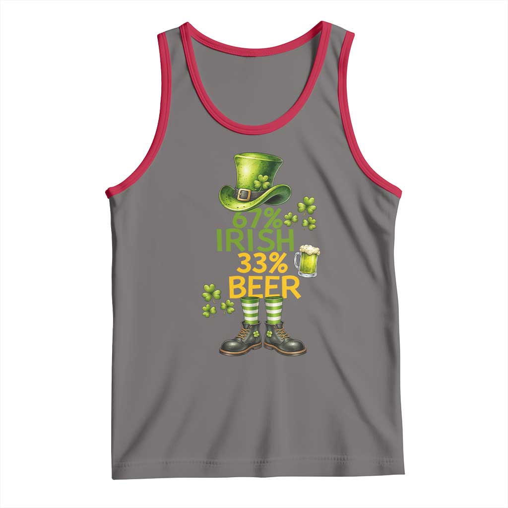 67 Irish 33 Beer Tank Top Funny Six Seven Leprechaun Drinking Beer Lover