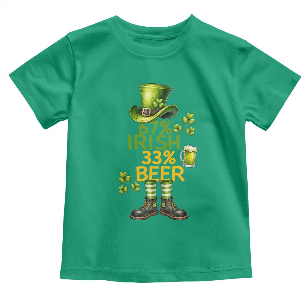 67 Irish 33 Beer Toddler T Shirt Funny Six Seven Leprechaun Drinking Beer Lover