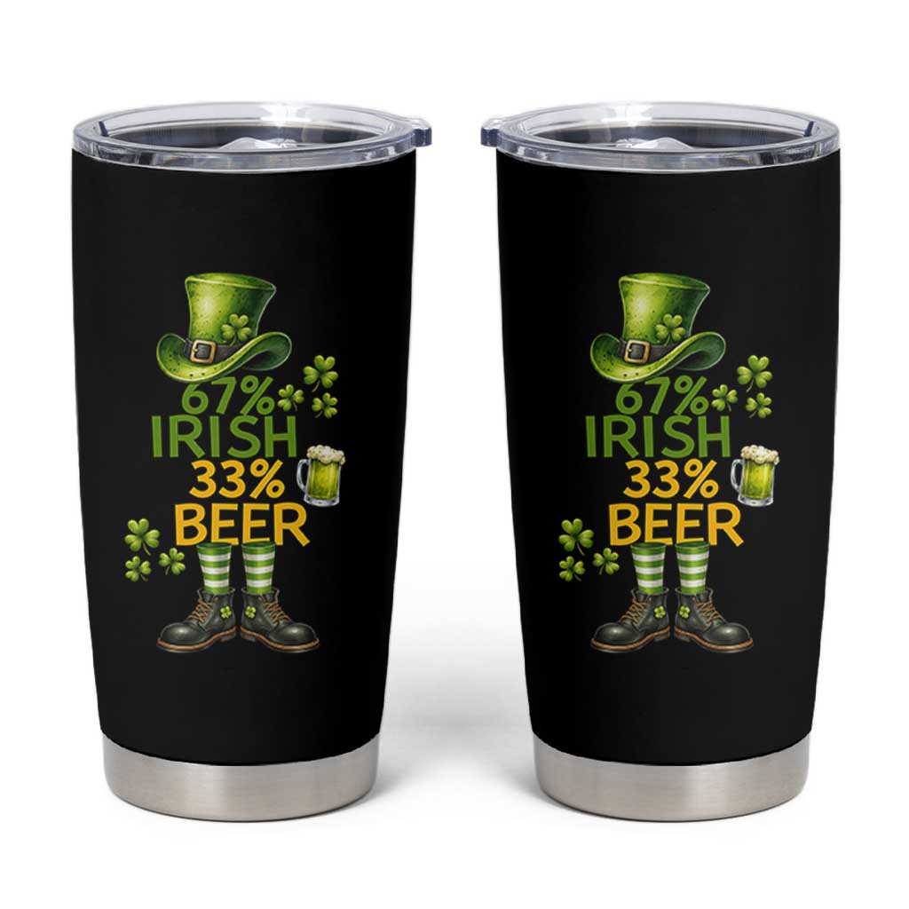 67 Irish 33 Beer Tumbler Cup Funny Six Seven Leprechaun Drinking Beer Lover