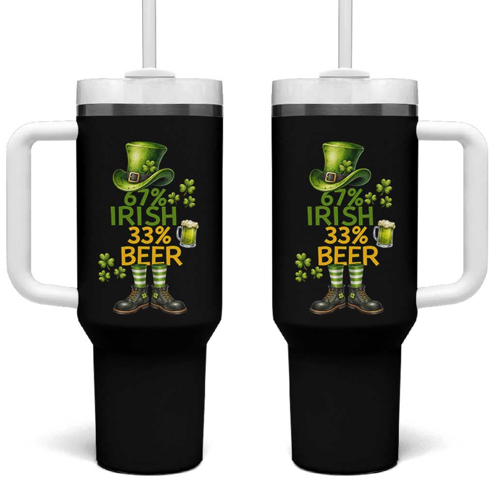 67 Irish 33 Beer Tumbler With Handle Funny Six Seven Leprechaun Drinking Beer Lover