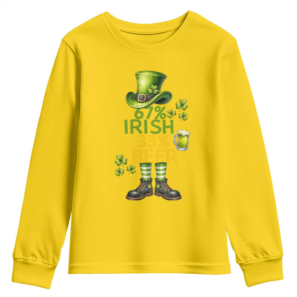 67 Irish 33 Beer Youth Sweatshirt Funny Six Seven Leprechaun Drinking Beer Lover